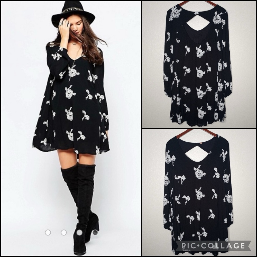Free People Embroidered Babydoll Mini Dress w/Pockets - Picture 6 of 13